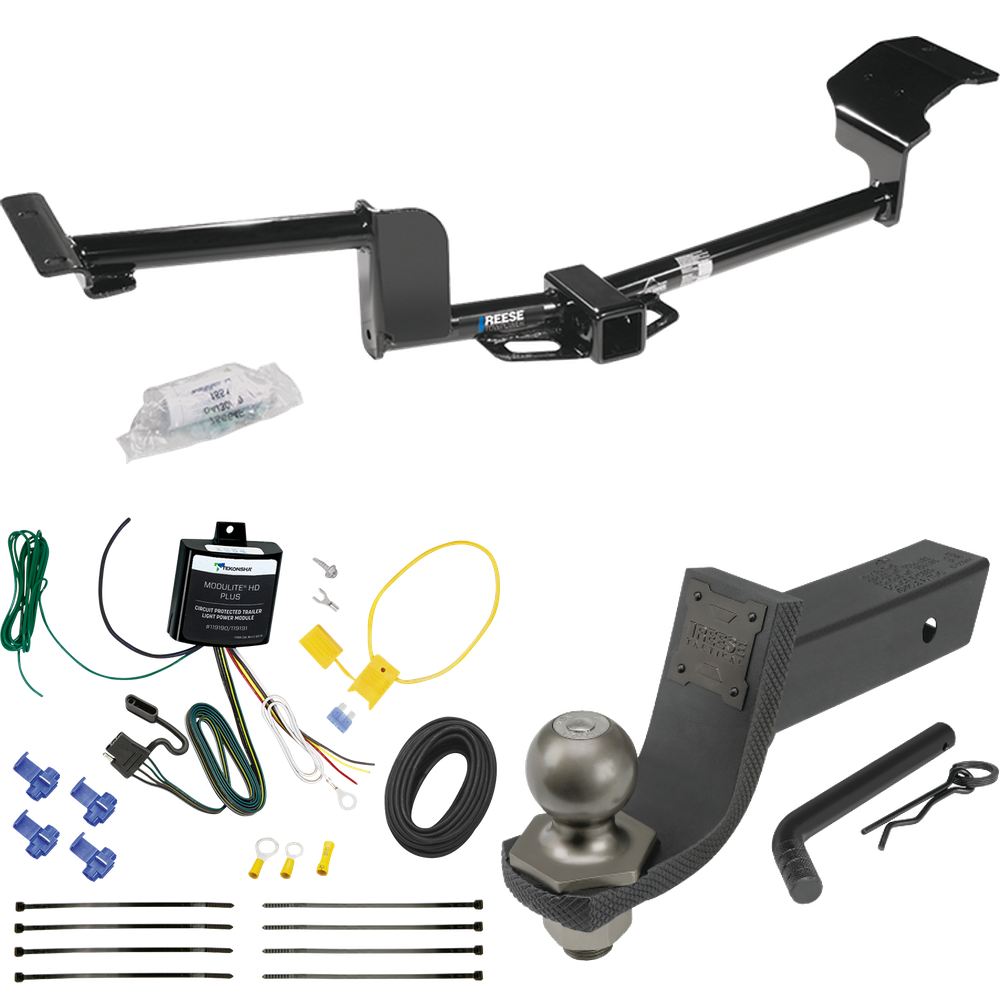 Se adapta al paquete de remolque con enganche para remolque Lincoln MKT 2010-2014 con cableado plano de 4 + kit de inicio táctico de enclavamiento con caída de 3-1/4" y bola de 2" de Reese Towpower