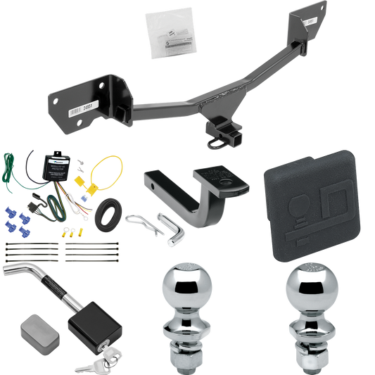 Se adapta al paquete de remolque con enganche para remolque Chevrolet Cruze 2017-2019 con arnés de cableado plano de 4 + barra de tracción + bola de 1-7/8" + bola de 2" + cubierta de enganche + bloqueo de enganche (para modelos Hatchback) de Draw-Tite