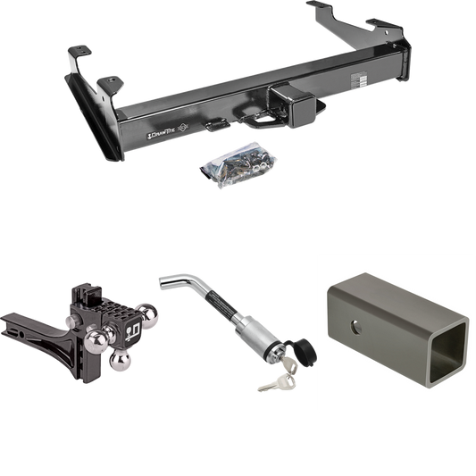 Fits 2003-2007 Chevrolet Silverado 2500 HD Trailer Hitch Tow PKG w/ 2-1/2" to 2" Adapter 6" Length + Adjustable Drop Rise Triple Ball Ball Mount 1-7/8" & 2" & 2-5/16" Trailer Balls + Hitch Lock (For (Classic), 8 ft. Bed Models) By Draw-Tite