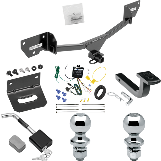 Se adapta al paquete de remolque con enganche de remolque Chevrolet Cruze 2017-2019 con arnés de cableado de 4 planos + barra de tracción + bola de 1-7/8" + bola de 2" + soporte de cableado + bloqueo de enganche (para modelos Hatchback) de Draw-Tite