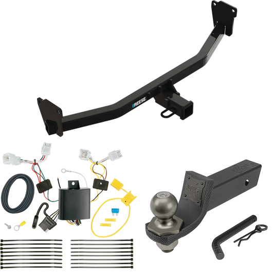 Fits 2017-2023 KIA Niro Trailer Hitch Tow PKG w/ 4-Flat Wiring + Interlock Tactical Starter Kit w/ 2" Drop & 2" Ball By Reese Towpower