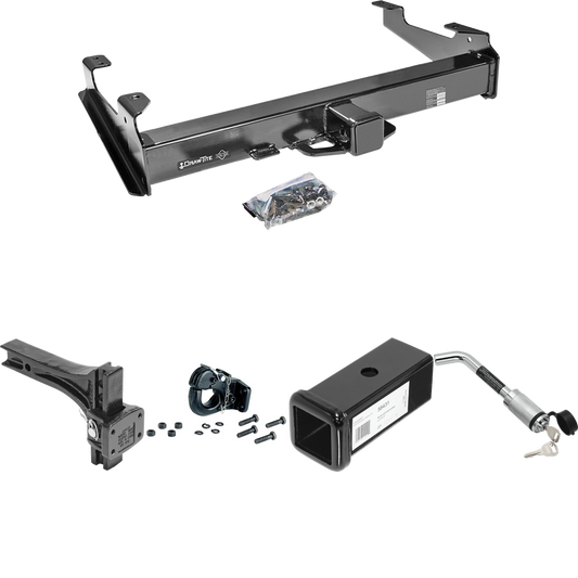 Fits 2007-2007 GMC Sierra 2500 HD Trailer Hitch Tow PKG w/ 2-1/2" to 2" Adapter 7" Length + Adjustable Pintle Hook Mounting Plate + 20K Pintle Hook + Hitch Lock (For (Classic), 8 ft. Bed Models) By Draw-Tite