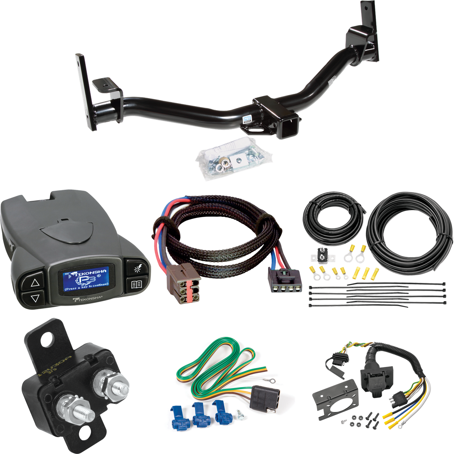 Fits 2004-2005 Ford Explorer Sport Trac Trailer Hitch Tow PKG w/ Tekonsha Prodigy P3 Brake Control + Plug & Play BC Adapter + 7-Way RV Wiring By Reese Towpower