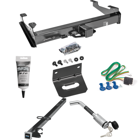 Fits 2003-2007 Chevrolet Silverado 2500 HD Trailer Hitch Tow PKG w/ 4-Flat Wiring Harness + 2-1/2" to 2" Adapter 41" Length + Hitch Lock + Wiring Bracket + Electric Grease (For (Classic), 8 ft. Bed Models) By Draw-Tite