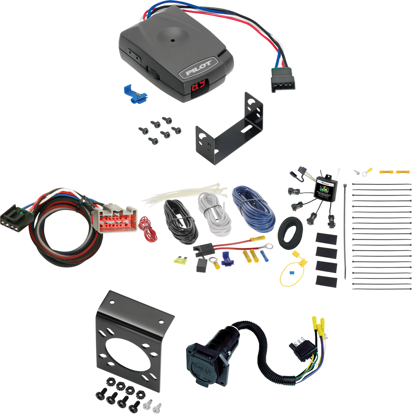 Fits 2012-2014 Lincoln MKT 7-Way RV Wiring w/ Zero Contact ZCI Module + Pro Series Pilot Brake Control + Plug & Play BC Adapter By Tekonsha