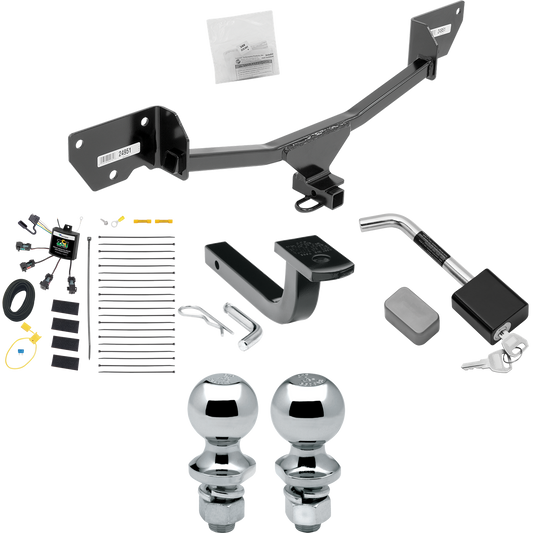 Se adapta al paquete de remolque con enganche de remolque Chevrolet Cruze 2017-2019 con arnés de cableado "sin empalme" de 4 contactos planos cero + barra de tracción + bola de 1-7/8" + 2" + bloqueo de enganche (para modelos Hatchback) de Draw-Tite