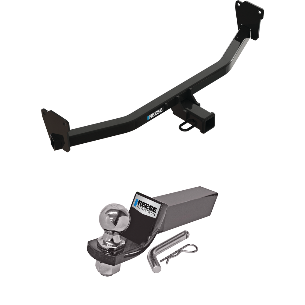 Fits 2017-2023 KIA Niro Trailer Hitch Tow PKG w/ Starter Kit Ball Mount w/ 2" Drop & 2" Ball By Reese Towpower