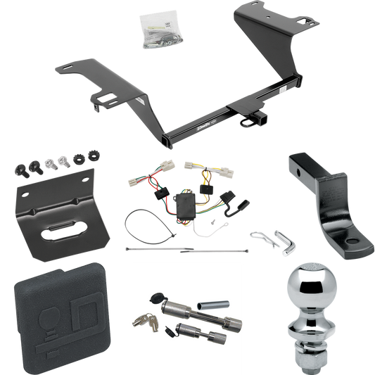 Fits 2011-2020 KIA Optima Trailer Hitch Tow PKG w/ 4-Flat Wiring Harness + Draw-Bar + 1-7/8" Ball + Wiring Bracket + Hitch Cover + Dual Hitch & Coupler Locks By Draw-Tite