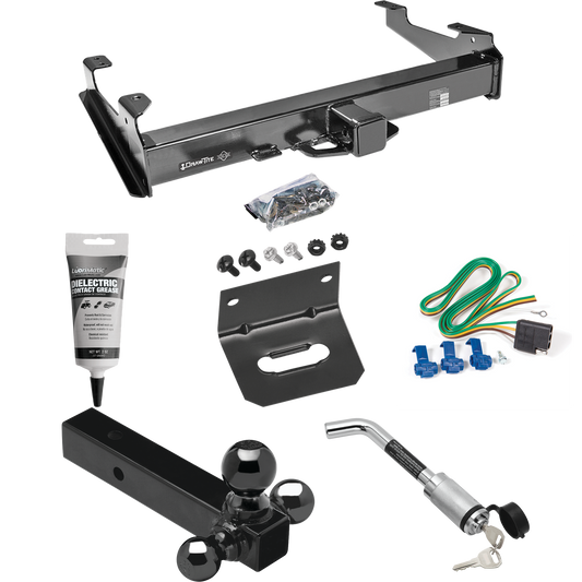 Fits 2007-2007 GMC Sierra 2500 HD Trailer Hitch Tow PKG w/ 4-Flat Wiring Harness + Triple Ball Ball Mount 1-7/8" & 2" & 2-5/16" Trailer Balls + Hitch Lock + Wiring Bracket + Electric Grease (For (Classic), 8 ft. Bed Models) By Draw-Tite