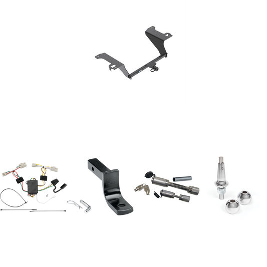 Fits 2011-2020 KIA Optima Trailer Hitch Tow PKG w/ 4-Flat Wiring Harness + Draw-Bar + Interchangeable 1-7/8" & 2" Balls + Dual Hitch & Coupler Locks By Reese Towpower