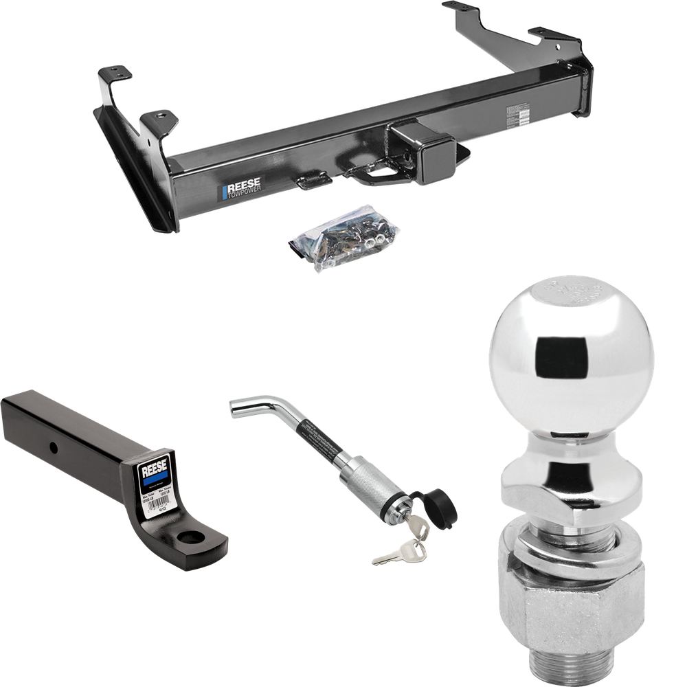 Fits 2007-2010 Chevrolet Silverado 3500 HD Trailer Hitch Tow PKG w/ Ball Mount w/ 3" Drop + Hitch Lock + 2-5/16" Ball By Reese Towpower