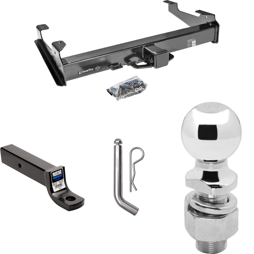 Se adapta al paquete de enganche de remolque Chevrolet Silverado 3500 2001-2002 con soporte de bola con caída de 3" + pasador/clip + bola de 2-5/16" de Draw-Tite