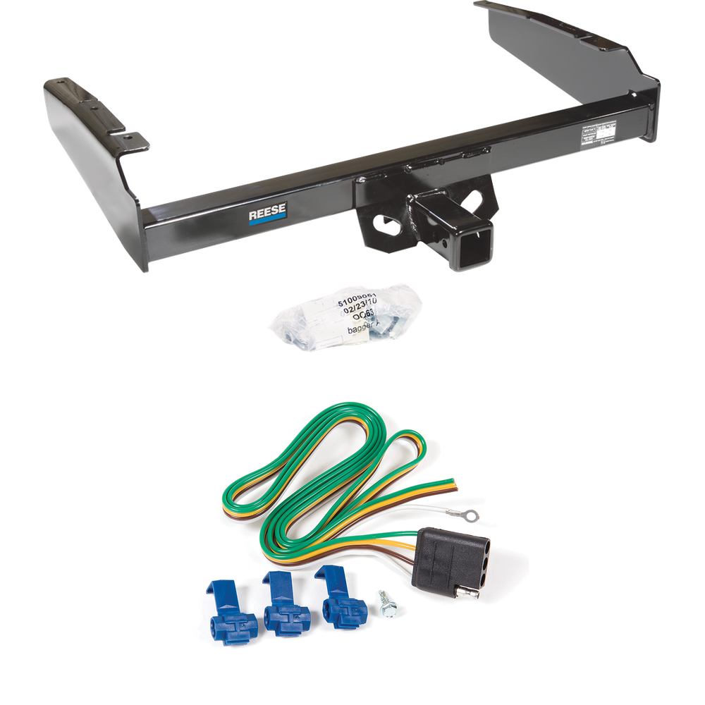 Fits 1980-1983 Ford F-100 Trailer Hitch Tow PKG w/ 4-Flat Wiring Harness (Excludes: w/Custom Fascia Models) By Reese Towpower