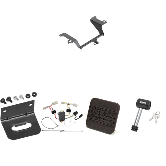 Fits 2011-2020 KIA Optima Trailer Hitch Tow PKG w/ 4-Flat Wiring Harness + Hitch Cover + Hitch Lock By Reese Towpower