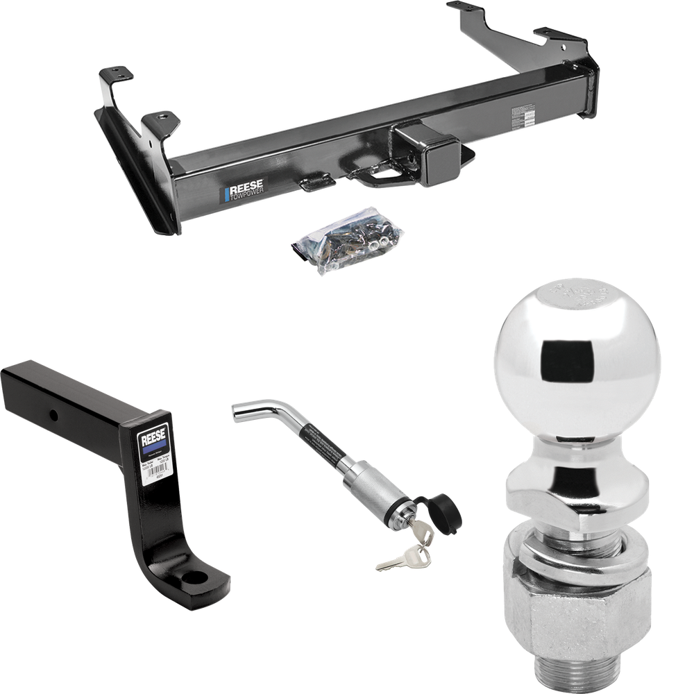 Fits 2001-2002 Chevrolet Silverado 3500 Trailer Hitch Tow PKG w/ Ball Mount w/ 7-3/4" Drop + Hitch Lock + 2-5/16" Ball By Reese Towpower