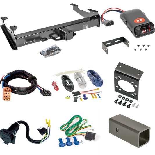 Fits 2003-2006 GMC Sierra 2500 HD Trailer Hitch Tow PKG w/ Pro Series POD Brake Control + Plug & Play BC Adapter + 7-Way RV Wiring (For 8 ft. Bed Models) By Draw-Tite