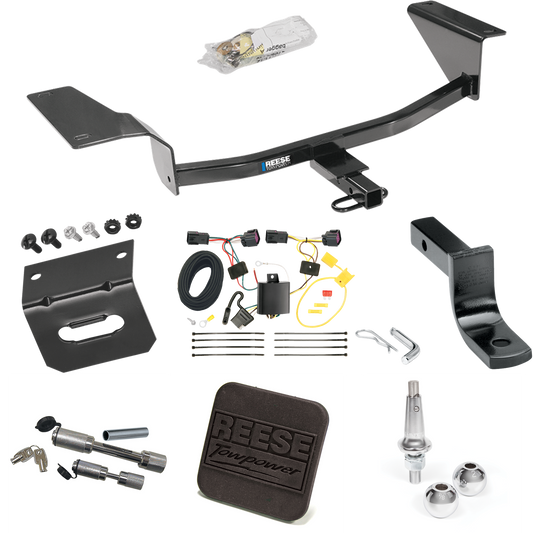 Fits 2016-2016 Chevrolet Cruze Trailer Hitch Tow PKG w/ 4-Flat Wiring Harness + Draw-Bar + Interchangeable 1-7/8" & 2" Balls + Wiring Bracket + Hitch Cover + Dual Hitch & Coupler Locks (For Limited Models) By Reese Towpower