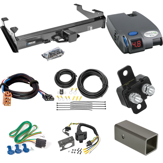 Fits 2007-2007 GMC Sierra 2500 HD Trailer Hitch Tow PKG w/ Tekonsha Primus IQ Brake Control + Plug & Play BC Adapter + 7-Way RV Wiring (For (Classic), 8 ft. Bed Models) By Reese Towpower