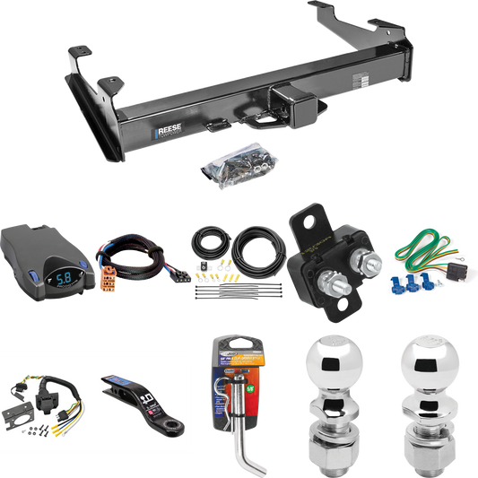 Fits 2003-2007 Chevrolet Silverado 2500 HD Trailer Hitch Tow PKG w/ Tekonsha Prodigy P2 Brake Control + Plug & Play BC Adapter + 7-Way RV Wiring + 2" & 2-5/16" Ball & Drop Mount (For (Classic), 8 ft. Bed Models) By Reese Towpower