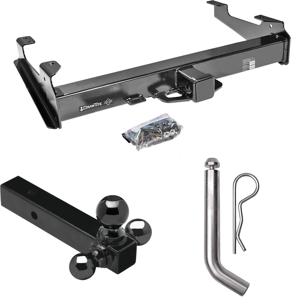 Fits 2007-2007 GMC Sierra 2500 HD Trailer Hitch Tow PKG w/ Triple Ball Ball Mount 1-7/8" & 2" & 2-5/16" Trailer Balls + Pin/Clip (For (Classic), 8 ft. Bed Models) By Draw-Tite