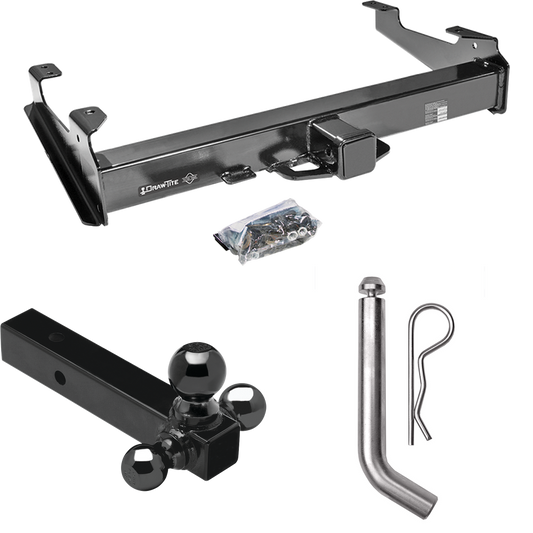 Fits 2007-2007 GMC Sierra 2500 HD Trailer Hitch Tow PKG w/ Triple Ball Ball Mount 1-7/8" & 2" & 2-5/16" Trailer Balls + Pin/Clip (For (Classic), 8 ft. Bed Models) By Draw-Tite