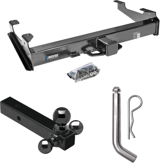 Fits 2003-2007 Chevrolet Silverado 2500 HD Trailer Hitch Tow PKG w/ Triple Ball Ball Mount 1-7/8" & 2" & 2-5/16" Trailer Balls + Pin/Clip (For (Classic), 8 ft. Bed Models) By Reese Towpower