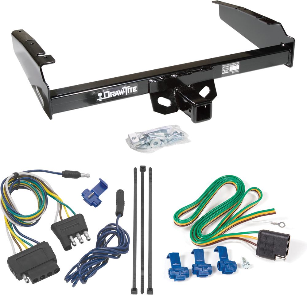 Fits 1980-1986 Ford F-250 Trailer Hitch Tow PKG w/ 5-Flat Wiring Harness (Excludes: w/Custom Fascia Models) By Draw-Tite