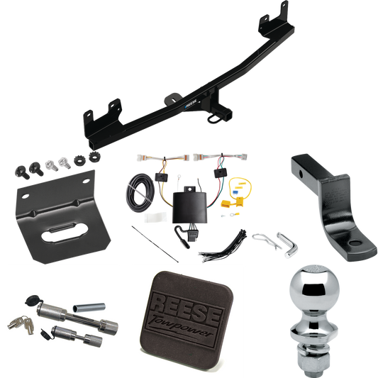 Fits 2021-2022 KIA Rio Trailer Hitch Tow PKG w/ 4-Flat Wiring Harness + Draw-Bar + 1-7/8" Ball + Wiring Bracket + Hitch Cover + Dual Hitch & Coupler Locks (For Hatchback Models) By Reese Towpower