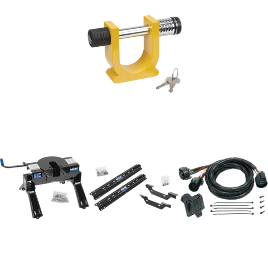 Fits 2011-2019 Chevrolet Silverado 2500 HD Custom Outboard Above Bed Rail Kit + 20K Fifth Wheel + In-Bed Wiring + King Pin Lock (For 5'8 or Shorter Bed (Sidewinder Required), Except w/OEM HD Towing Prep Package, w/o Factory Puck System Models) By Ree