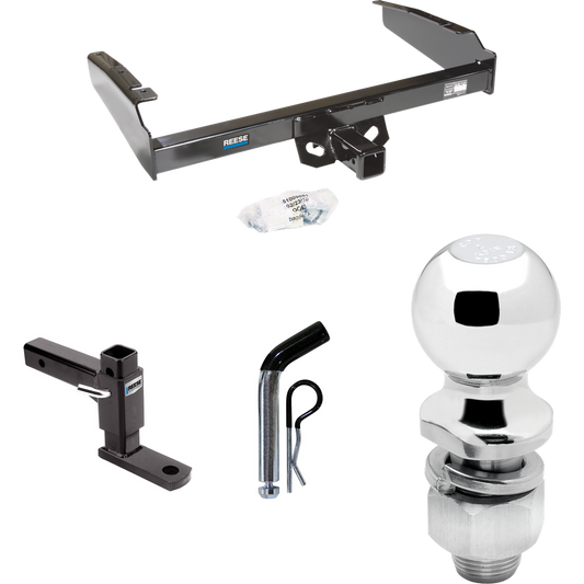 Fits 1997-1997 Ford F-350 Trailer Hitch Tow PKG w/ Adjustable Drop Rise Ball Mount + Pin/Clip + 2" Ball (For Heavy Duty Models) By Reese Towpower