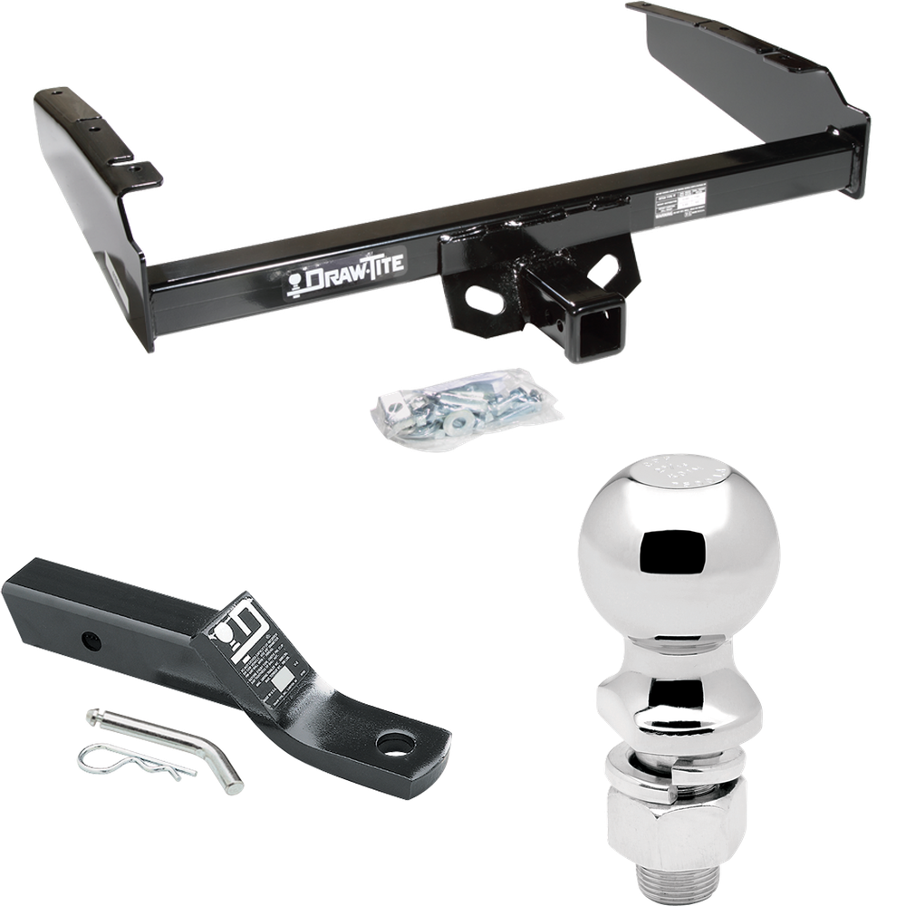 Fits 1980-1986 Ford F-350 Trailer Hitch Tow PKG w/ Ball Mount w/ 2" Drop + 2-5/16" Ball (Excludes: w/Custom Fascia Models) By Draw-Tite