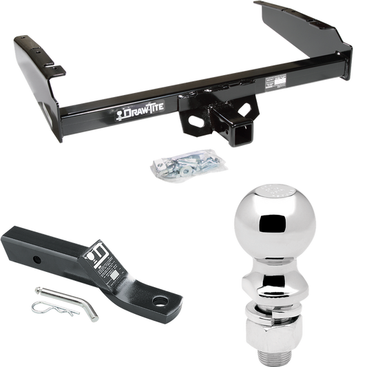 Fits 1987-1996 Ford F-350 Trailer Hitch Tow PKG w/ Ball Mount w/ 2" Drop + 2-5/16" Ball By Draw-Tite