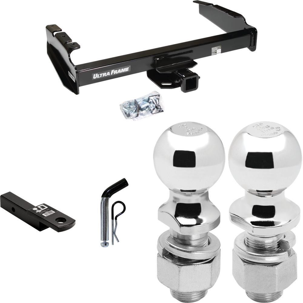 Fits 1987-1996 Ford F-350 Trailer Hitch Tow PKG w/ Ball Mount w/ 2" Drop + Pin/Clip + 2" Ball + 2-5/16" Ball By Draw-Tite