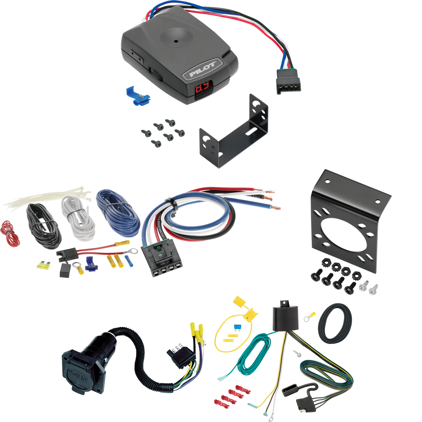 Fits 2015-2017 Lincoln MKC 7-Way RV Wiring + Pro Series Pilot Brake Control + Generic BC Wiring Adapter By Tekonsha