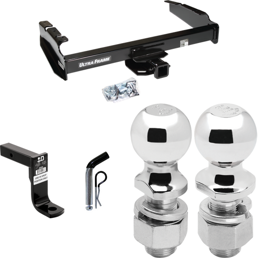 Fits 1987-1996 Ford F-350 Trailer Hitch Tow PKG w/ Ball Mount w/ 8" Drop + Pin/Clip + 2" Ball + 2-5/16" Ball By Draw-Tite