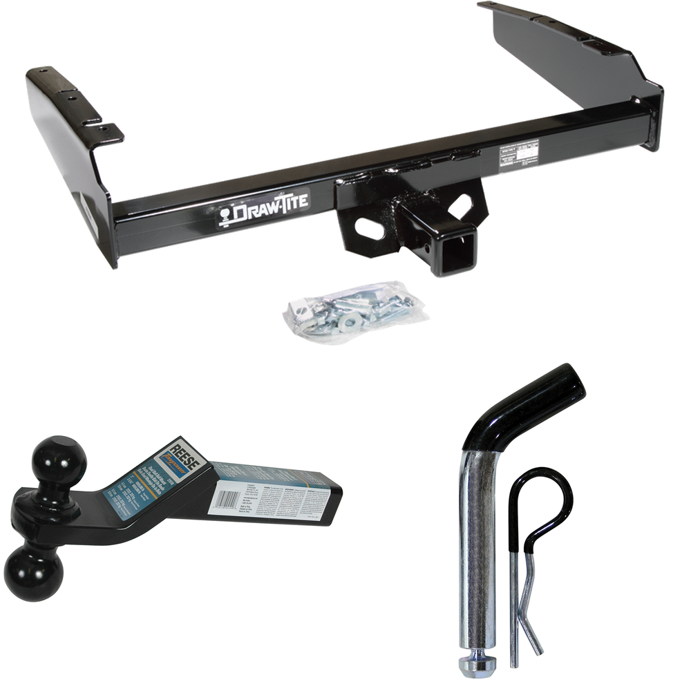 Fits 1980-1986 Ford F-150 Trailer Hitch Tow PKG w/ Dual Ball Ball Mount 2" & 2-5/16" Trailer Balls + Pin/Clip (Excludes: w/Custom Fascia Models) By Draw-Tite