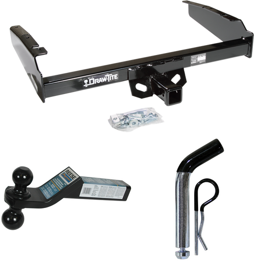 Fits 1980-1986 Ford F-150 Trailer Hitch Tow PKG w/ Dual Ball Ball Mount 2" & 2-5/16" Trailer Balls + Pin/Clip (Excludes: w/Custom Fascia Models) By Draw-Tite