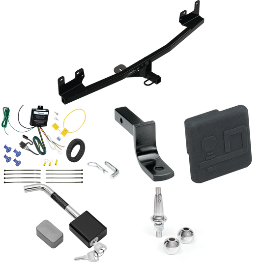 Se adapta al paquete de enganche de remolque KIA Rio 2020-2020 con arnés de cableado de 4 planos + barra de tracción + bolas intercambiables de 1-7/8" y 2" + cubierta de enganche + bloqueo de enganche (para modelos Hatchback) de Draw-Tite