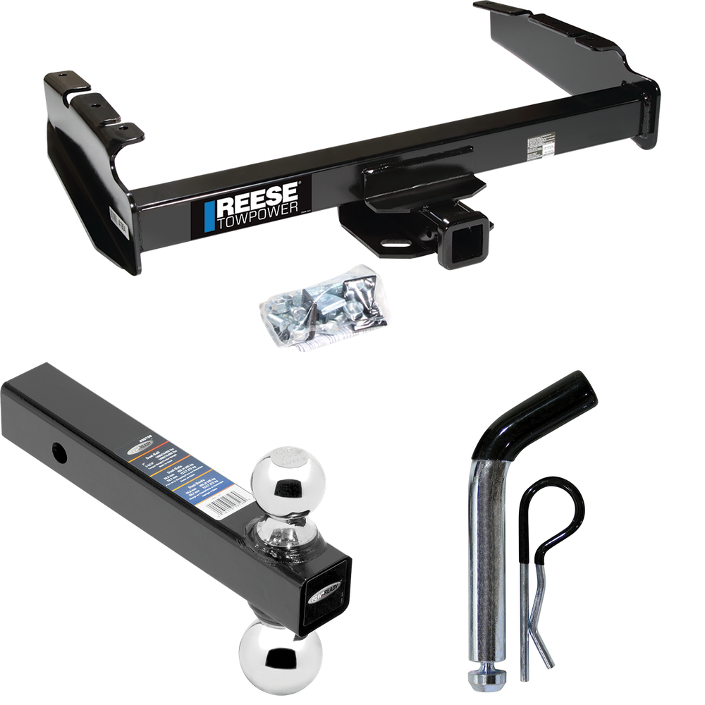 Fits 1987-1996 Ford F-350 Trailer Hitch Tow PKG w/ Dual Ball Ball Mount 2" & 2-5/16" Trailer Balls + Pin/Clip By Reese Towpower