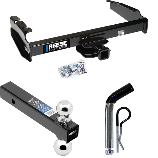 Fits 1987-1996 Ford F-350 Trailer Hitch Tow PKG w/ Dual Ball Ball Mount 2" & 2-5/16" Trailer Balls + Pin/Clip By Reese Towpower