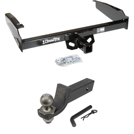 Fits 1980-1986 Ford F-350 Trailer Hitch Tow PKG + Interlock Tactical Starter Kit w/ 2" Drop & 2" Ball (Excludes: w/Custom Fascia Models) By Draw-Tite