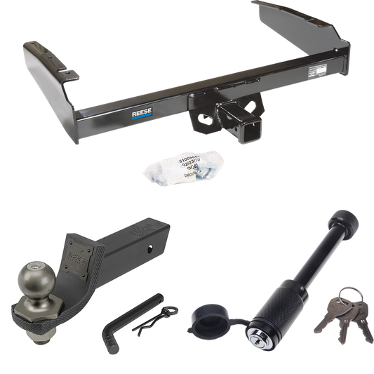 Fits 1987-1996 Ford F-150 Trailer Hitch Tow PKG + Interlock Tactical Starter Kit w/ 2" Drop & 2" Ball + Tactical Dogbone Lock By Reese Towpower