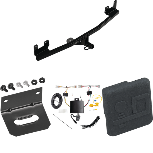 Fits 2021-2022 KIA Rio Trailer Hitch Tow PKG w/ 4-Flat Wiring Harness + Hitch Cover (For Hatchback Models) By Draw-Tite