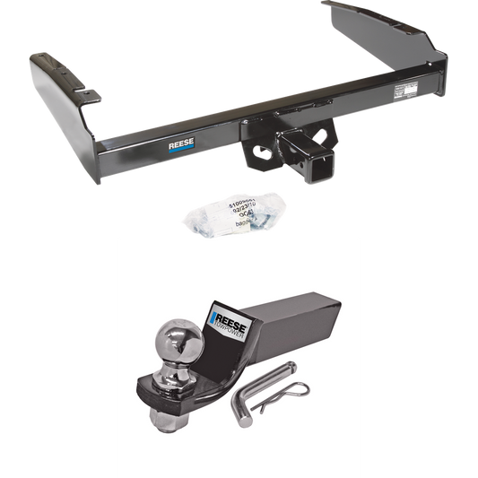 Fits 1980-1986 Ford F-250 Trailer Hitch Tow PKG w/ Starter Kit Ball Mount w/ 2" Drop & 2" Ball (Excludes: w/Custom Fascia Models) By Reese Towpower