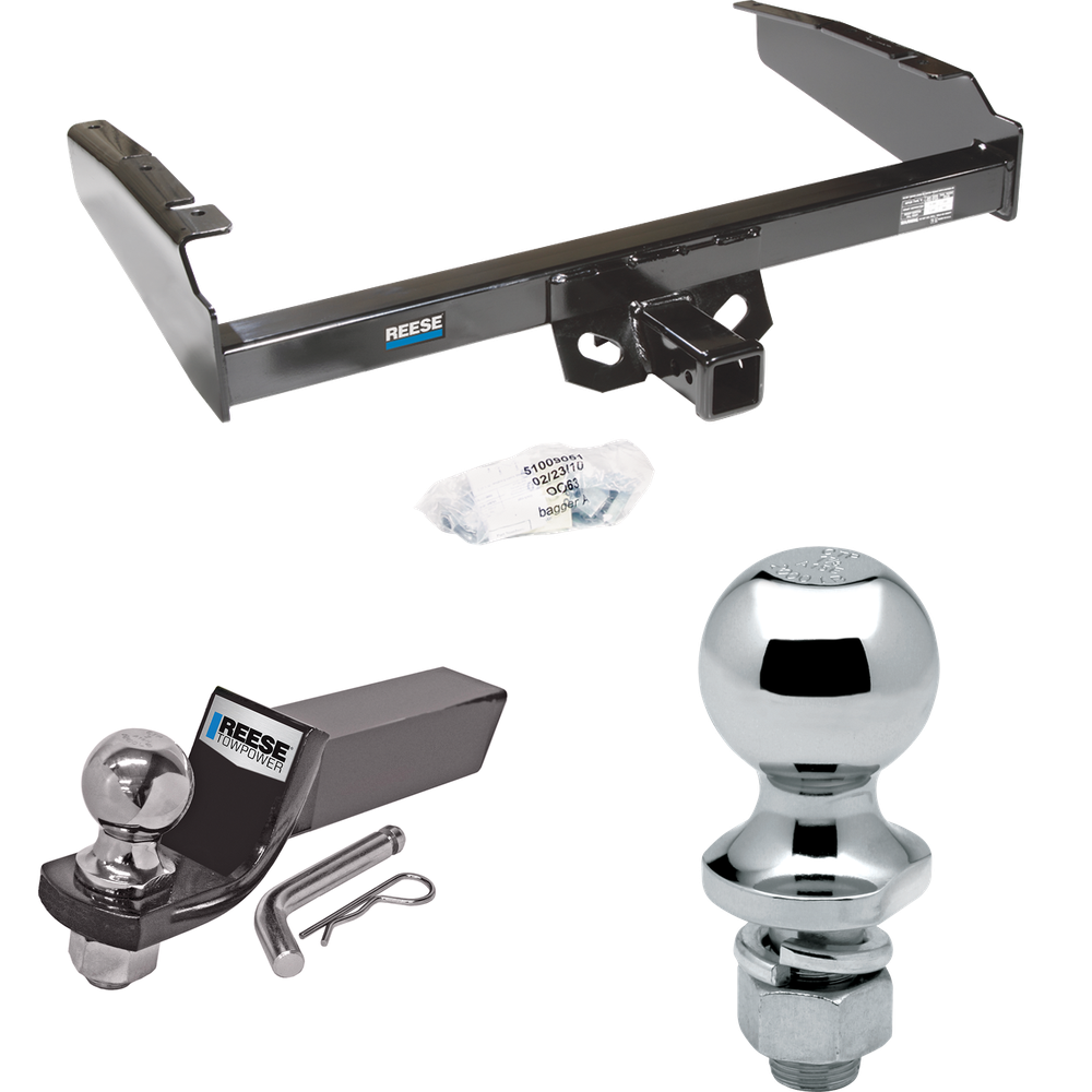 Fits 1997-1997 Ford F-350 Trailer Hitch Tow PKG w/ Starter Kit Ball Mount w/ 2" Drop & 2" Ball + 1-7/8" Ball (For Heavy Duty Models) By Reese Towpower