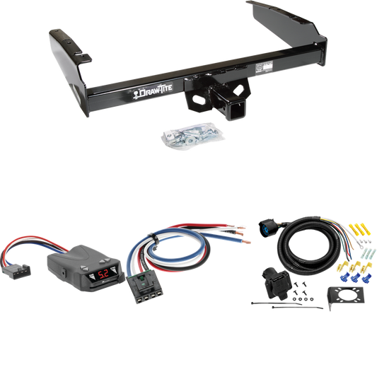 Fits 1980-1986 Ford F-150 Trailer Hitch Tow PKG w/ Tekonsha Brakeman IV Brake Control + Generic BC Wiring Adapter + 7-Way RV Wiring (Excludes: w/Custom Fascia Models) By Draw-Tite