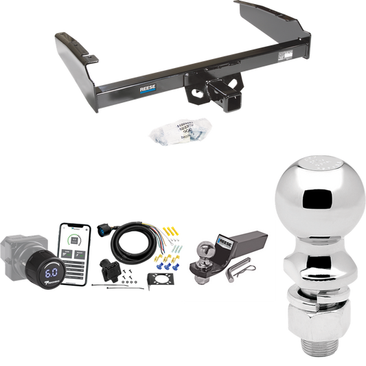 Fits 1980-1986 Ford F-350 Trailer Hitch Tow PKG w/ Tekonsha Prodigy iD Bluetooth Wireless Brake Control + 7-Way RV Wiring + 2" & 2-5/16" Ball & Drop Mount (Excludes: w/Custom Fascia Models) By Reese Towpower