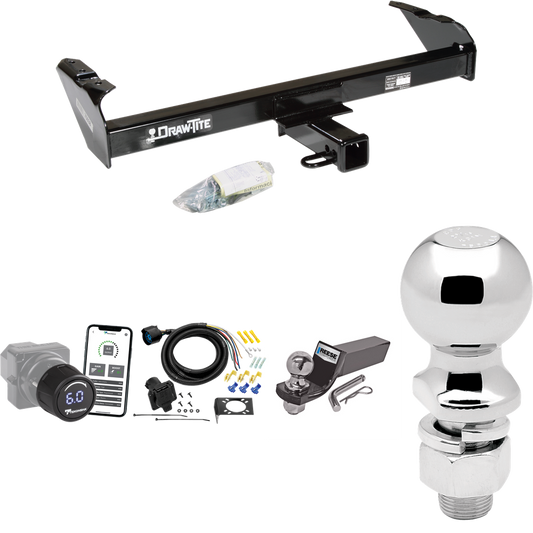 Fits 1980-1986 Ford F-250 Trailer Hitch Tow PKG w/ Tekonsha Prodigy iD Bluetooth Wireless Brake Control + 7-Way RV Wiring + 2" & 2-5/16" Ball & Drop Mount (Excludes: w/Custom Fascia Models) By Draw-Tite