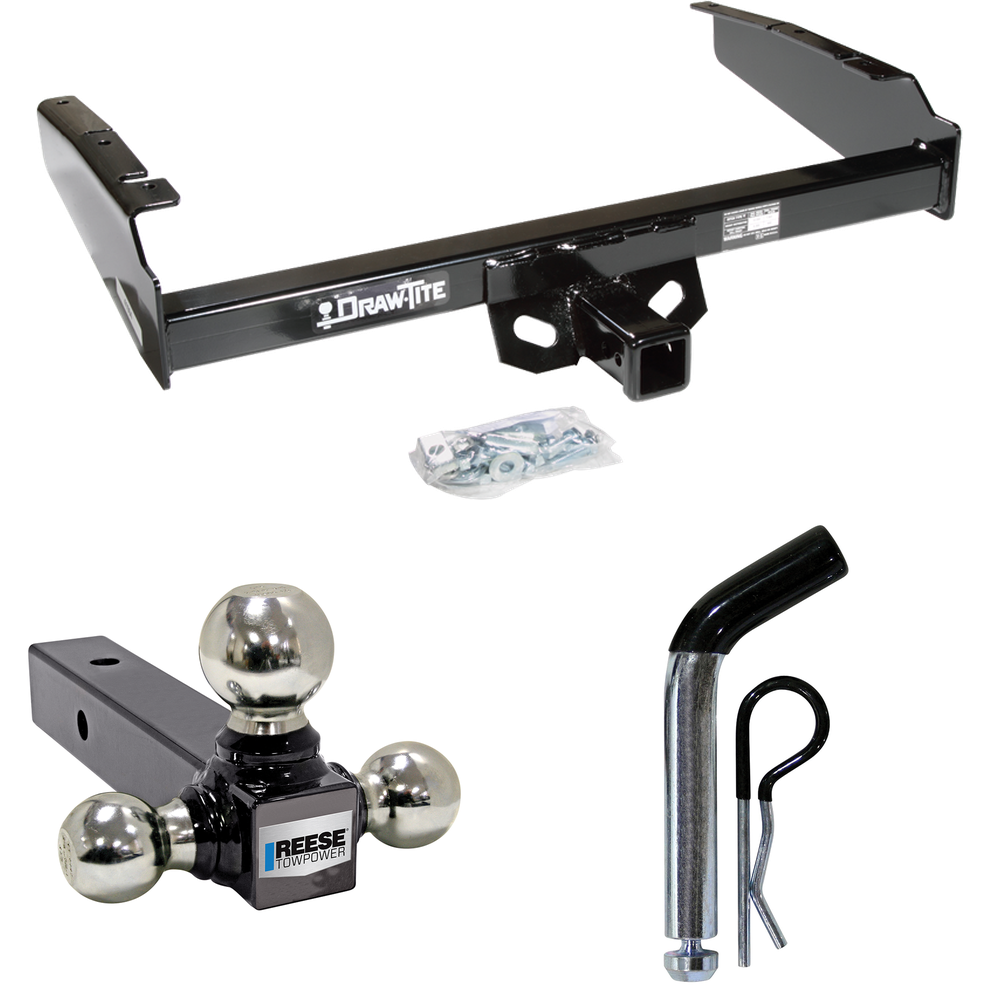 Fits 1997-1997 Ford F-350 Trailer Hitch Tow PKG w/ Triple Ball Ball Mount 1-7/8" & 2" & 2-5/16" Trailer Balls + Pin/Clip (For Heavy Duty Models) By Draw-Tite