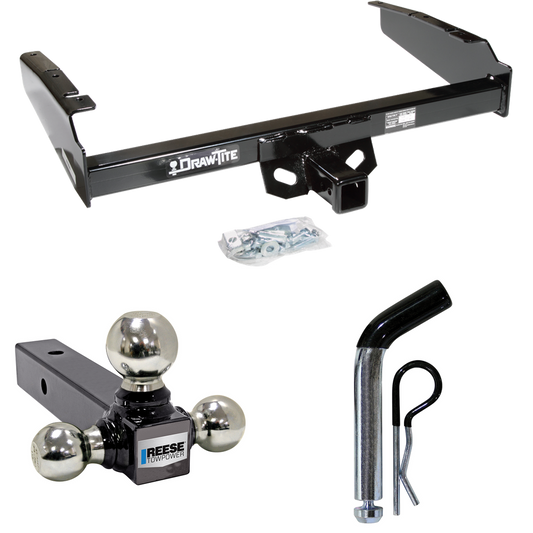 Fits 1997-1997 Ford F-350 Trailer Hitch Tow PKG w/ Triple Ball Ball Mount 1-7/8" & 2" & 2-5/16" Trailer Balls + Pin/Clip (For Heavy Duty Models) By Draw-Tite